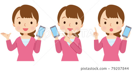 解釋智能手機操作的女性面部表情集 解釋智能手機操作的女性面部表情集 79207844