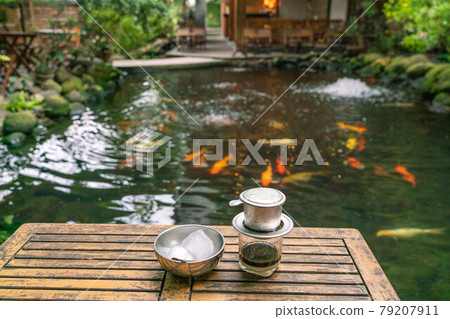 Vietnamese style drip coffee with condensed milk 79207911