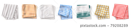 Kitchen towel or tablecloth top view, textile Kitchen towel or tablecloth top view, textile 79208289