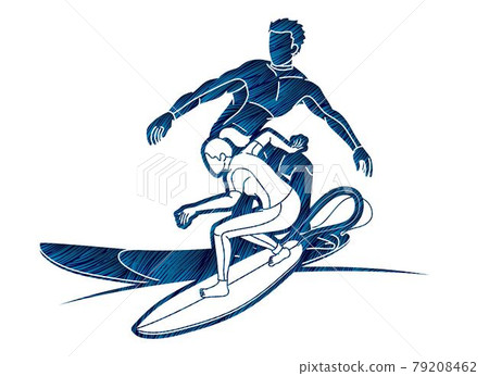 Group of Surfer Action Surfing Sport Man and Woman Players Cartoon Graphic Vector Group of Surfer Action Surfing Sport Man and Woman Players Cartoon Graphic Vector 79208462