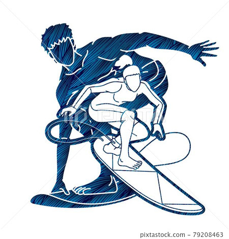 Group of Surfer Action Surfing Sport Man and Woman Players Cartoon Graphic Vector Group of Surfer Action Surfing Sport Man and Woman Players Cartoon Graphic Vector 79208463