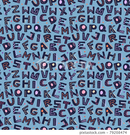 latin alphabet seamless pattern. latin alphabet seamless pattern. 79208474