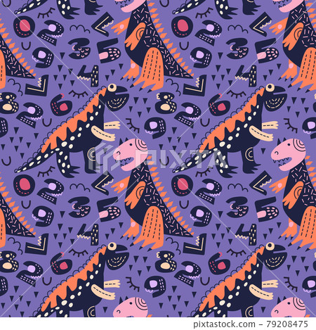 Dinosaurs seamless pattern 79208475