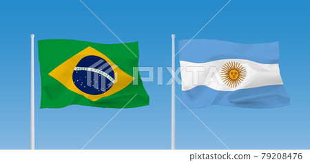 Brazil and Argentina flags 79208476