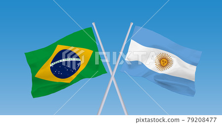 Brazil and Argentina flags 79208477