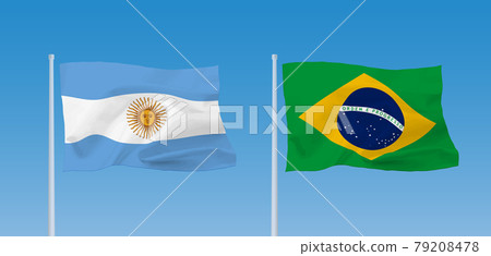 Brazil and Argentina flags Brazil and Argentina flags 79208478
