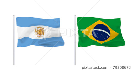 Brazil and Argentina flags 79208673