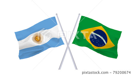 巴西和阿根廷的旗幟 79208674