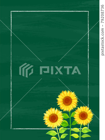 Background material_blackboard and sunflower sunflower Background material_blackboard and sunflower sunflower 79208736