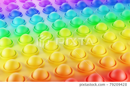 Bubble colorful geometric texture background. Anti-stress toy pop it. Simple dimple push sensory fidget, point fingers in circle for fine motor skills of kids, stress relief balls, 3d illustration Bubble colorful geometric texture background. Anti-stress toy pop it. Simple dimple push sensory fidget, point fingers in circle for fine motor skills of kids, stress relief balls, 3d illustration 79209428