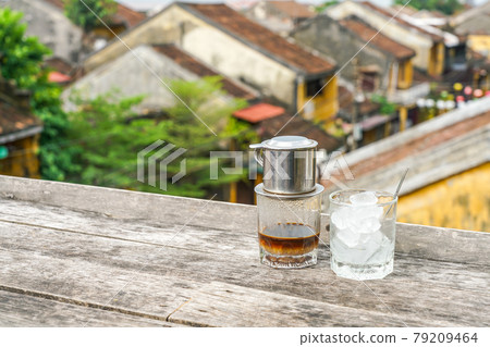 Vietnamese coffee with the Hoi An background Vietnamese coffee with the Hoi An background 79209464