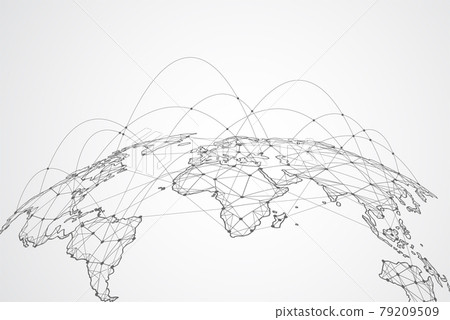 Global network connection. World map point and line composition concept of global business. Vector Illustration Global network connection. World map point and line composition concept of global business. Vector Illustration 79209509