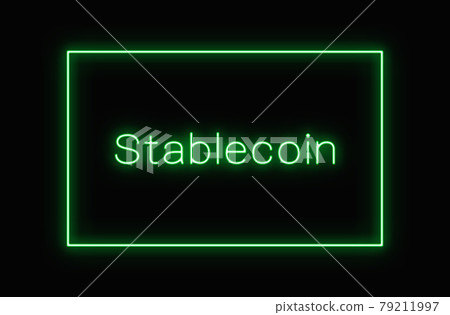 Green neon labeled Stablecoin 79211997