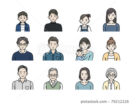People, young and old, family, icon set, illustration material People, young and old, family, icon set, illustration material 79212226