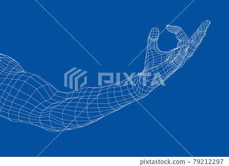 Hand hold some tiny or thin object. Vector Hand hold some tiny or thin object. Vector 79212297