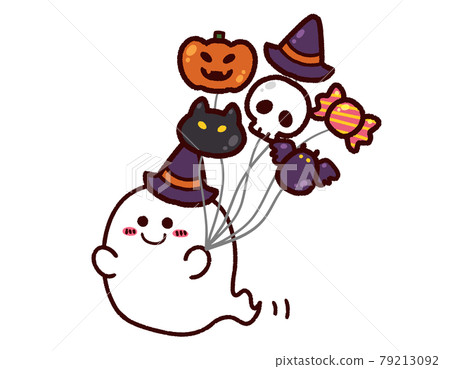 Cute ghost with balloons 79213092