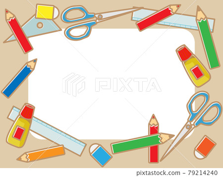 School stationery frame_flat_brown frame 79214240
