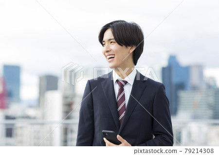 Young man in recruitment suit Job hunting New employee 79214308