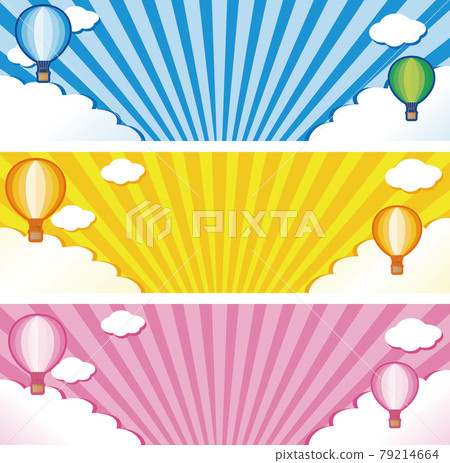 橫幅廣告WEB夏季天空氣球雲框複製空間背景插畫素材套裝 橫幅廣告WEB夏季天空氣球雲框複製空間背景插畫素材套裝 79214664