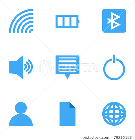 Basic application icon set vector. line icon set. 79215198