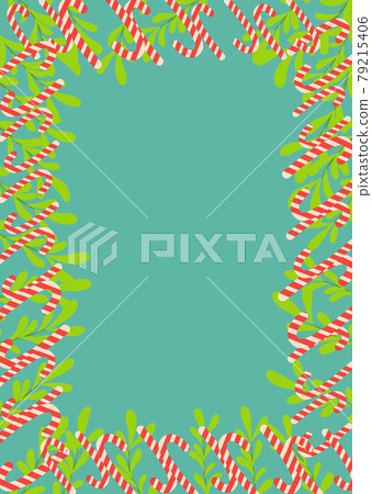 Fabulous winter.illustration of Christmas plants frame. Drawing for a postcard, poster 79215406