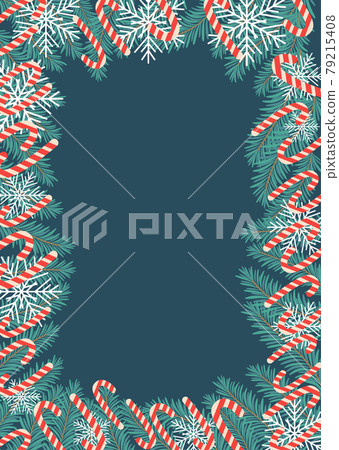 Fabulous winter.illustration of Christmas plants frame. Drawing for a postcard, poster Fabulous winter.illustration of Christmas plants frame. Drawing for a postcard, poster 79215408