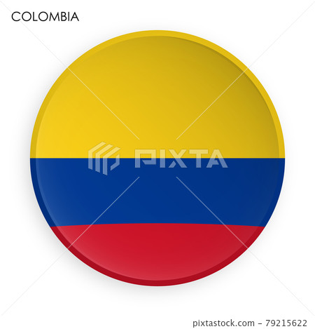 Colombia flag icon in modern neomorphism style. Button for mobile application or web. Vector on white background 79215622