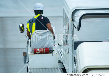 Okinawa Prefecture Ishigaki City Ishigaki Island New Ishigaki Airport Resort Island Heaven Summer Holiday Travel Airplane Belt Loader Driver 79215709