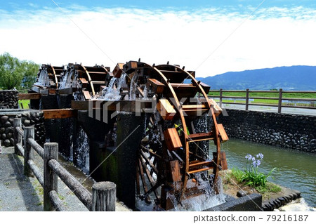 Asakura's Hishino Triple Water Wheels "Hishino Triple Water Wheels" Scene of the beginning of operation in June Asakura's Hishino Triple Water Wheels "Hishino Triple Water Wheels" Scene of the beginning of operation in June 79216187