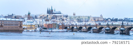 Winter Prague Panoramic Cityscape Winter Prague Panoramic Cityscape 79216571