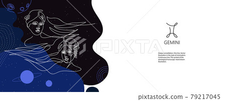 Zodiac background. Gemini constellation. The element of air. Zodiac background. Gemini constellation. The element of air. 79217045