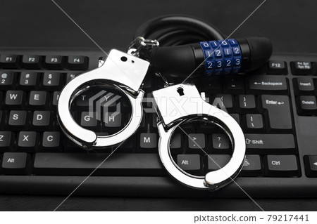 Punishment for cracking passwords. Unauthorized access. Data protection concept 79217441