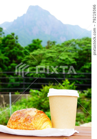 Coffee time while watching Motchomudake from Onoaida on the south side of Yakushima Coffee time while watching Motchomudake from Onoaida on the south side of Yakushima 79219366