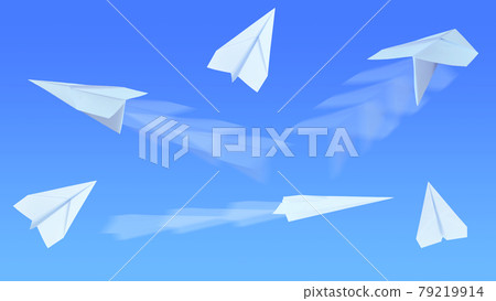 A set of paper planes flying toward the sky A set of paper planes flying toward the sky 79219914