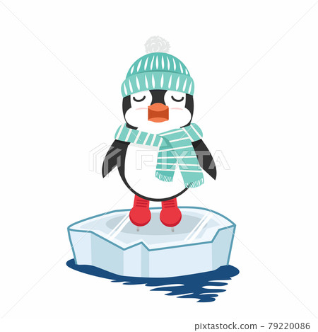 cartoon penguin ice skating