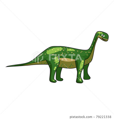 Funny prehistoric Brontosaurus dinosaurus. Ancient wild monsters reptiles cartoon style. Vector isolated Funny prehistoric Brontosaurus dinosaurus. Ancient wild monsters reptiles cartoon style. Vector isolated 79221338
