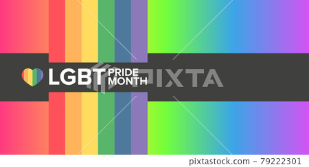 Happy pride month horizontal banner with pride... - Stock Illustration ...