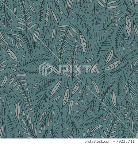 Seamless cute floral vector pattern with plant... - Stock Illustration ...