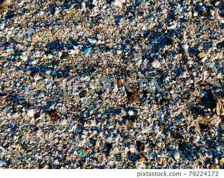 Garbage dump with plastic bags and food waste. Garbage dump with plastic bags and food waste. 79224172
