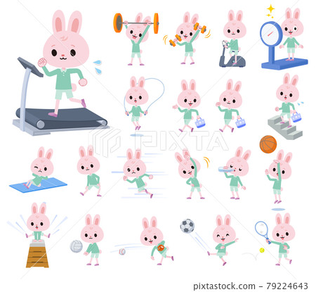Rabbit boy set on exercise and sports 79224643