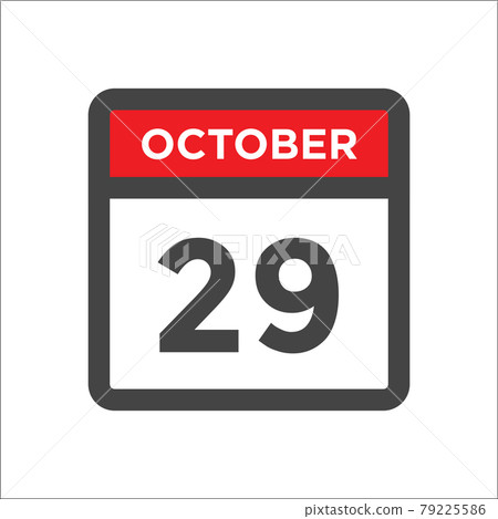 October 29 calendar icon with day of month October 29 calendar icon with day of month 79225586