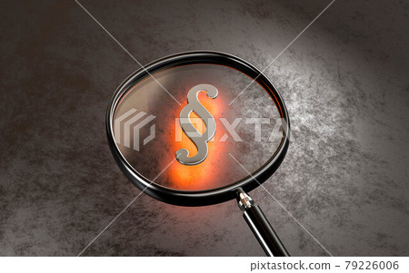 red glowing paragraph character symbol with magnifying glass 3d render illustration red glowing paragraph character symbol with magnifying glass 3d render illustration 79226006