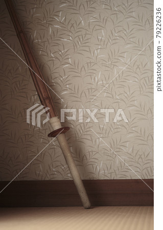 Bamboo sword hung on the wall "vertical composition" Bamboo sword hung on the wall "vertical composition" 79226236