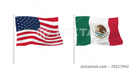 Flags of Mexico and the United States Flags of Mexico and the United States 79227042