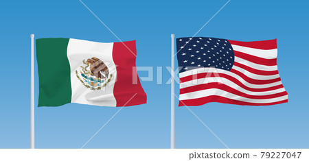 Flags of Mexico and the United States 79227047