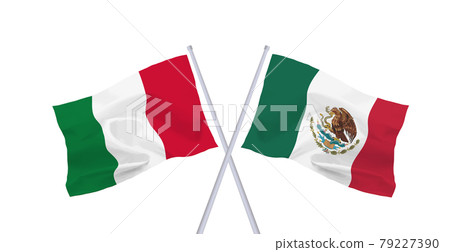 Mexican and Italian flags 79227390