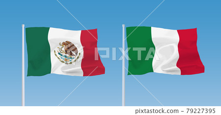 Mexican and Italian flags 79227395