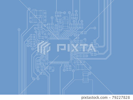 Image illustration of electronic circuit board (hand-drawn) Image illustration of electronic circuit board (hand-drawn) 79227828