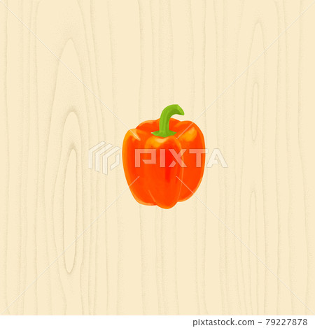 Vector illustration of red paprika (bell pepper) on a pointillistic wood background Vector illustration of red paprika (bell pepper) on a pointillistic wood background 79227878