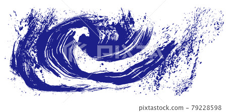 Wave splash handwritten brush illustration Wave splash handwritten brush illustration 79228598